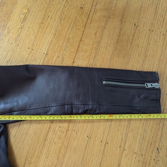 All Saints Balfern brown/burgundy leather moto - Picture 9 of 9